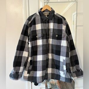 Duluth Trading Co Black and White Plaid Shirt Jacket